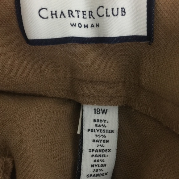 Charter Club Belted Tummy-Control Trousers Pants - Picture 6 of 8